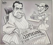 'The usual touch-up, Mr. Reagan....?'